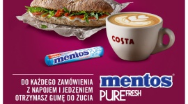 Mentos Pure Fresh z nową akcją samplingową w Costa Coffee LIFESTYLE, Media - Kiedy najczęściej sięgamy po gumę do żucia? Po posiłku! Właśnie dlatego Mentos łączy siły z Costa Coffee. Już od 1 sierpnia, każdy kto w sieci zamówi zestaw składający się z napoju i przekąski, otrzyma bezpłatnie opakowanie gum do żucia Mentos Pure Fresh.